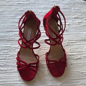 Sold Out! DVF 3” heel in beautiful red Size 7.5